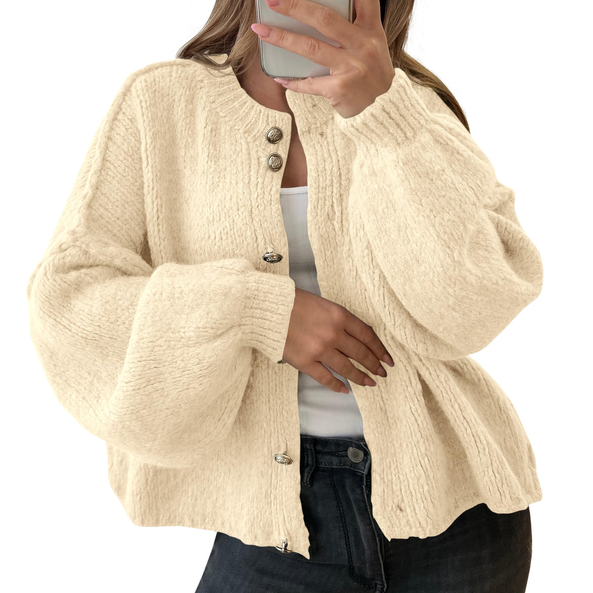 Saodimallsu Womens Oversized Cardigans Long Sleeve Chunky Sweater Coats