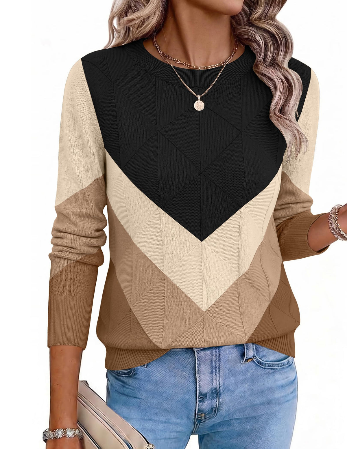 Zeagoo Womens Sweaters Crewneck Long Sleeve Soft Casual Knit Pullover Tops