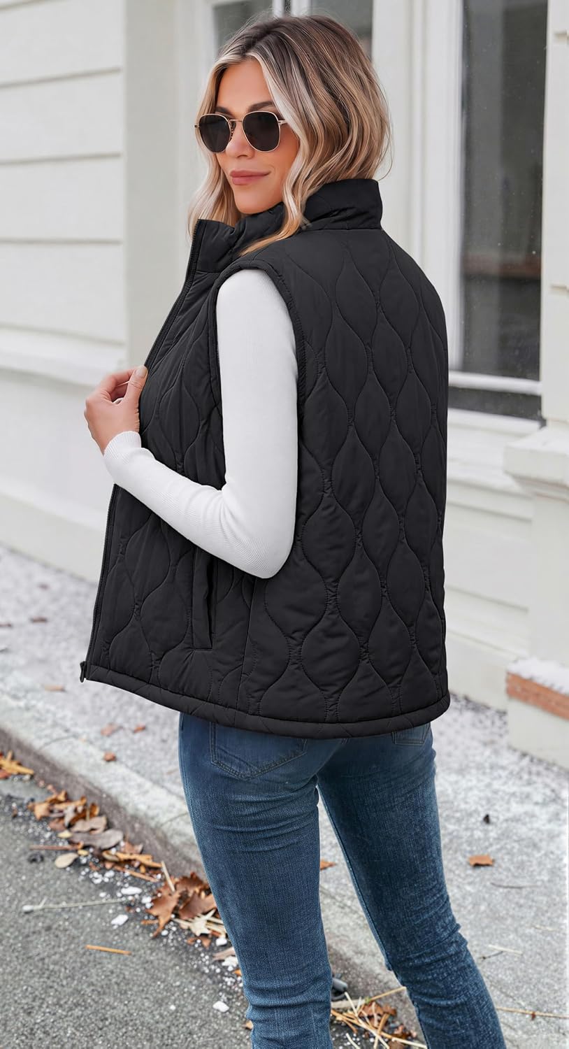 Zeagoo Womens Puffer Vest Lightweight Quilted Coat Sleeveless Jackets