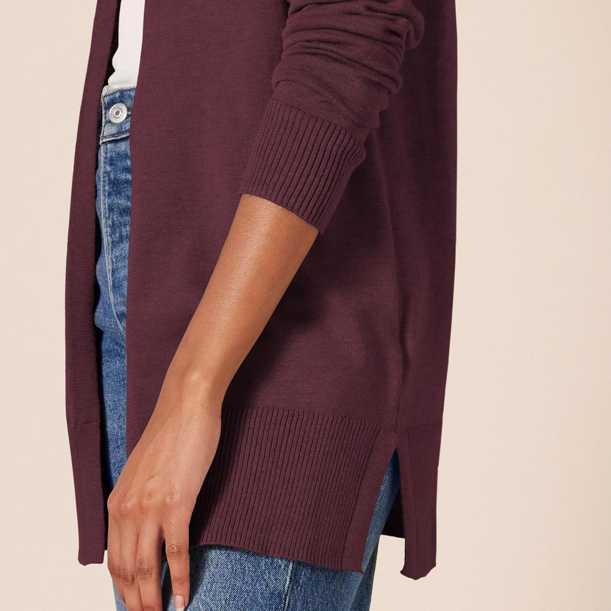 Amazon Essentials Women's Lightweight Long-Sleeve Open-Front Long Cardigan Sweater, Regular Fit