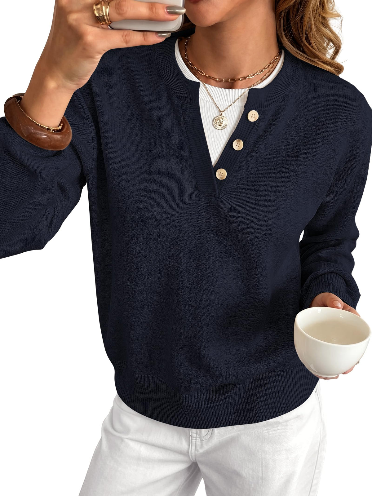 ANRABESS Sweaters for Women 2026 Fall Long Sleeve Lightweight Pullover Tops