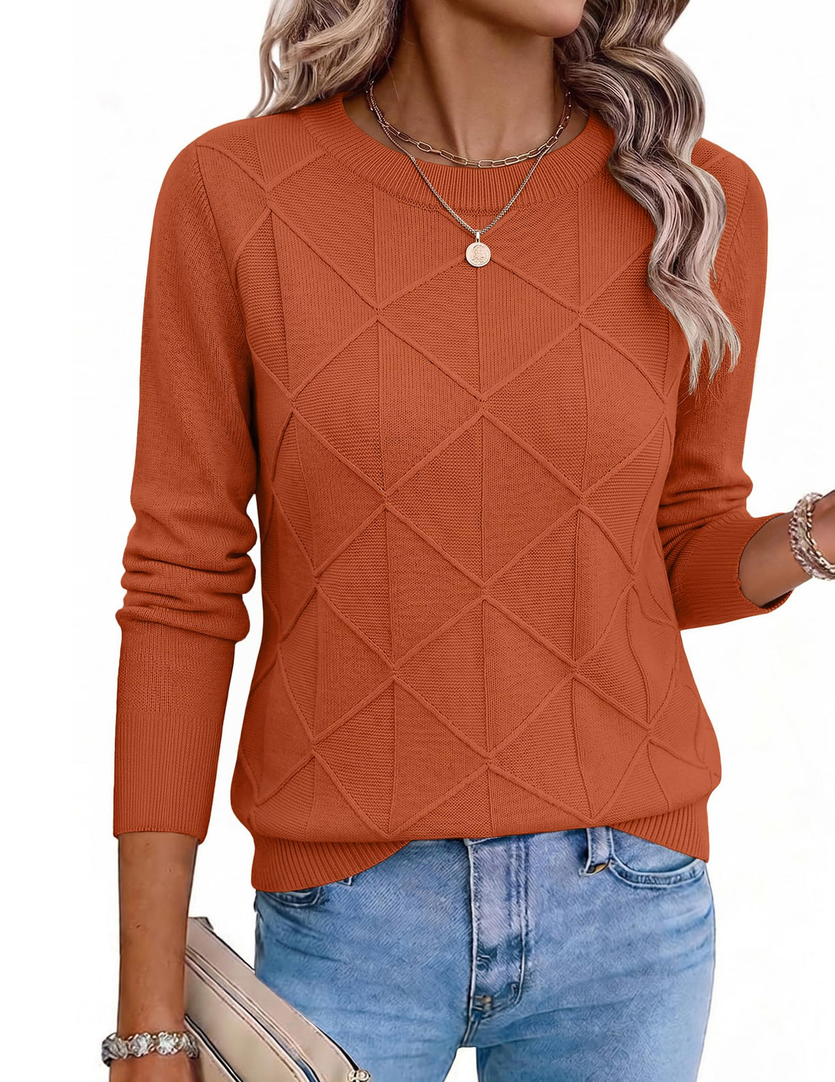 Zeagoo Womens Sweaters Crewneck Long Sleeve Soft Casual Knit Pullover Tops