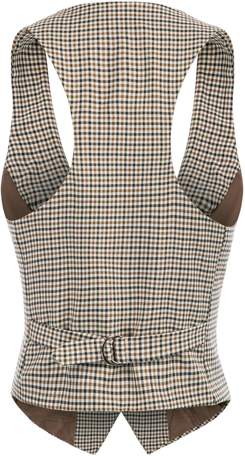 GRACE KARIN Women's Suit Vest Top, Dressy Casual Sleeveless Button Waistcoat, Fromal Steampunk Blazer for Work Office