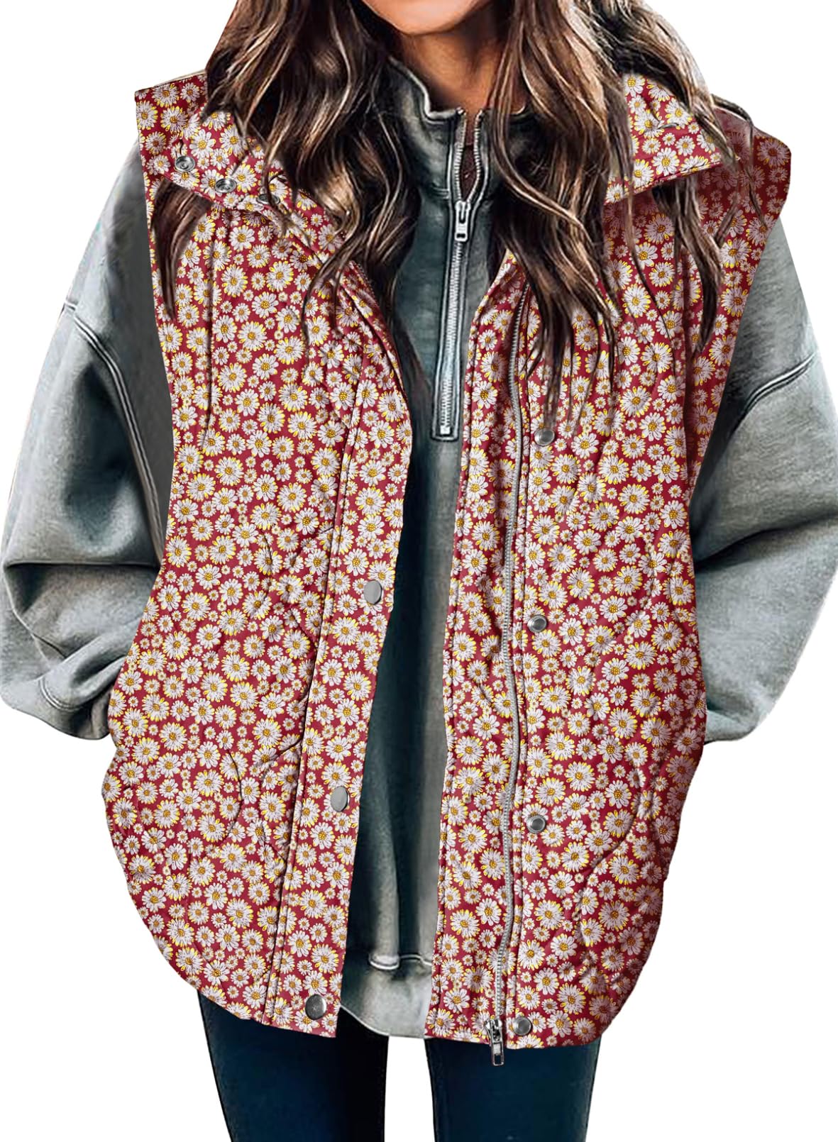 EVALESS Womens Lightweight Cropped Puffer Vest Quilted Sleeveless Jackets