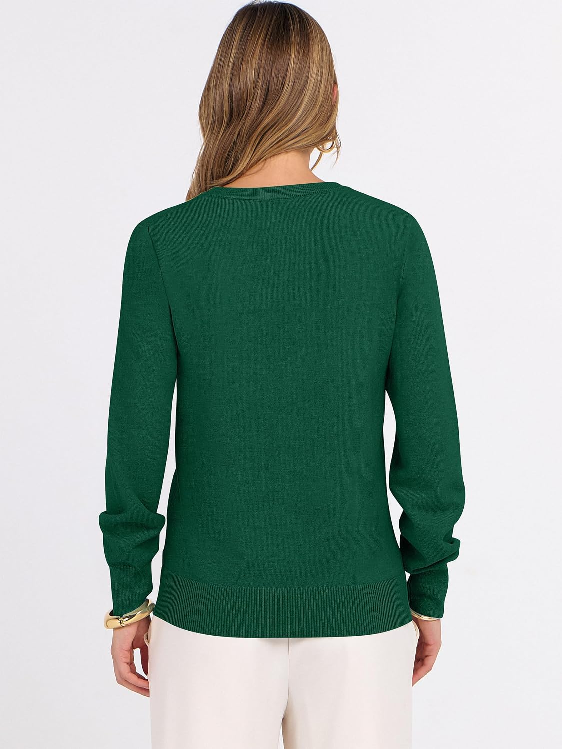 ANRABESS Women’s Fall Long Sleeve V Neck Lightweight Sweaters Top