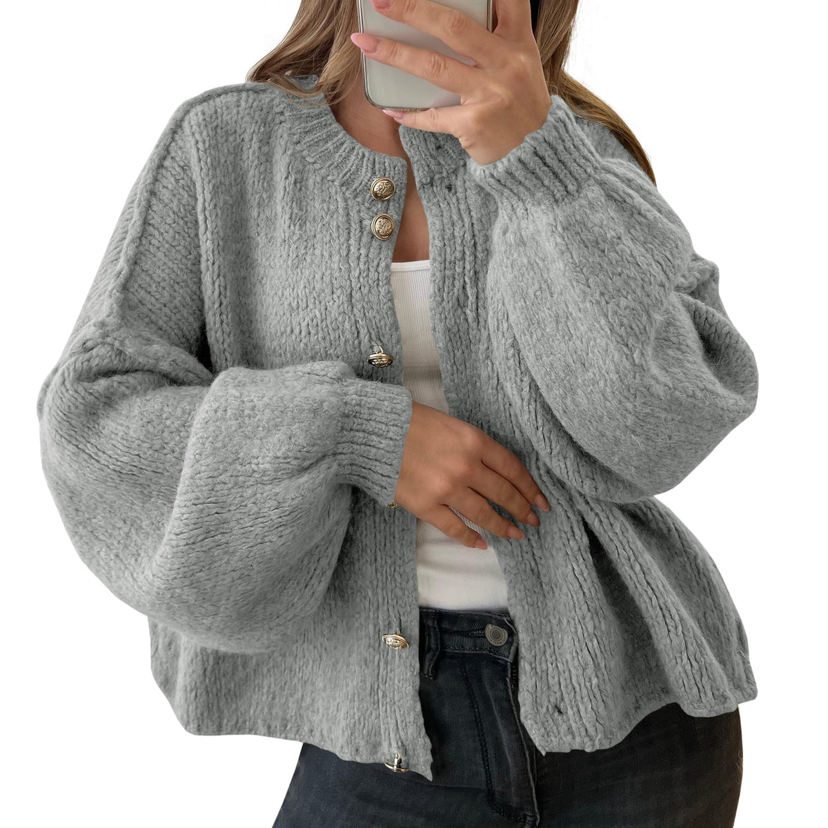 Saodimallsu Womens Oversized Cardigans Long Sleeve Chunky Sweater Coats