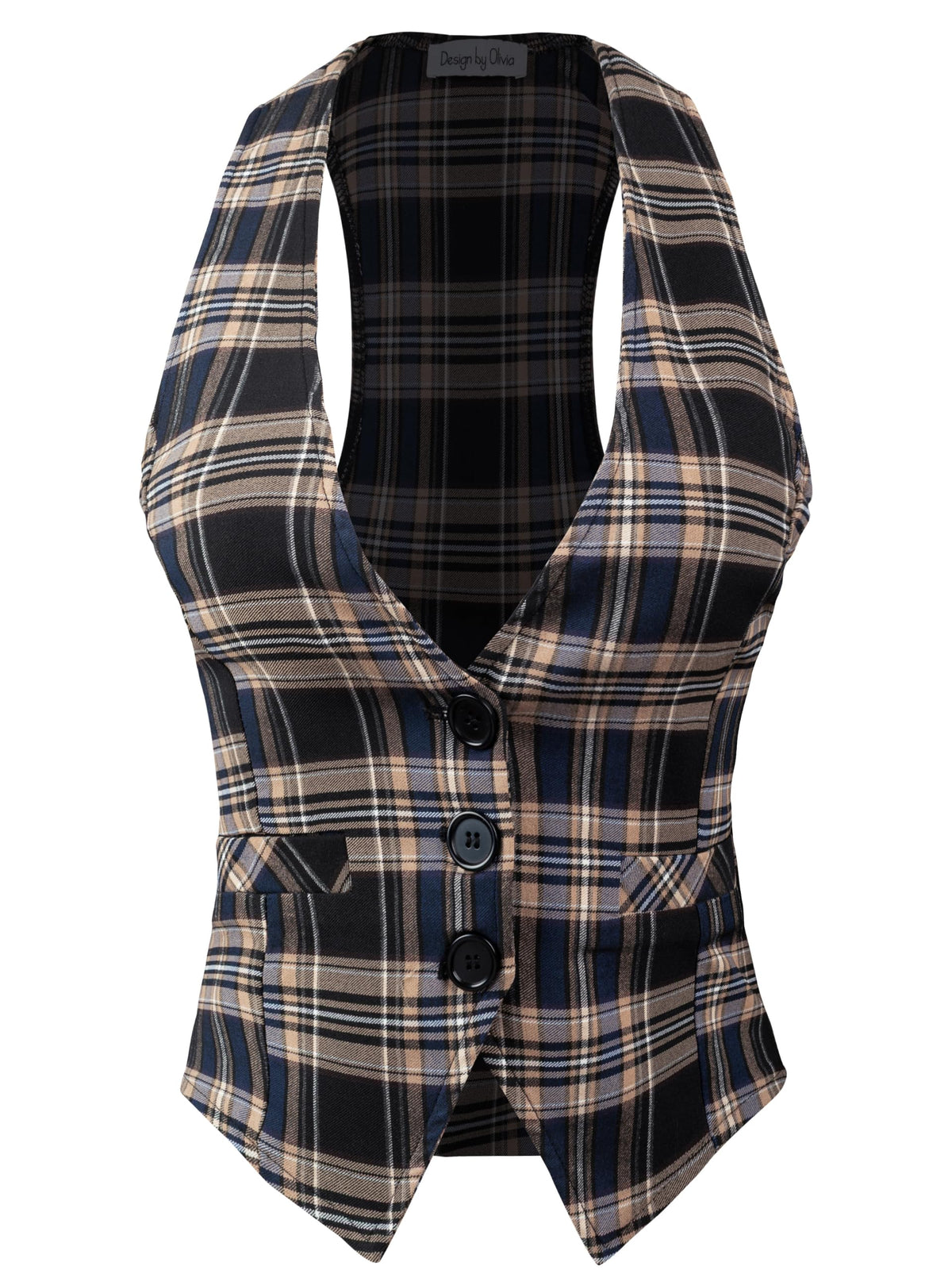 Design by Olivia Women's Racerback Tuxedo Vest