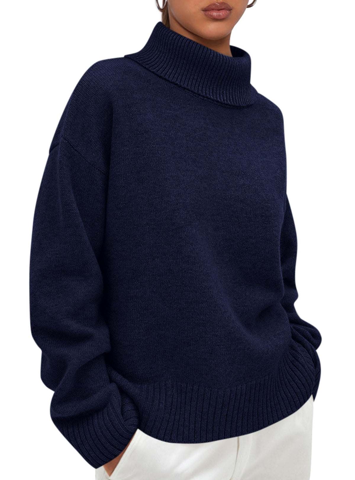 PRETTYGARDEN Womens Turtleneck Long Sleeve Knit Sweater