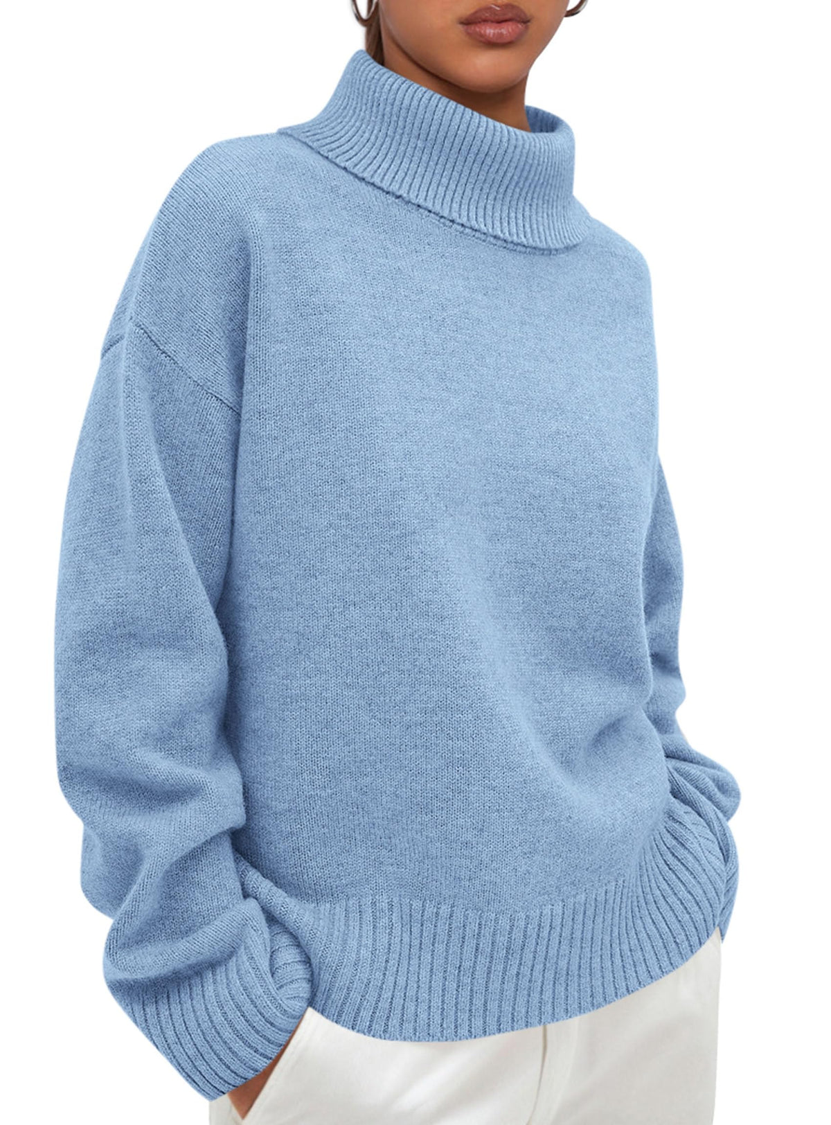 PRETTYGARDEN Womens Turtleneck Long Sleeve Knit Sweater
