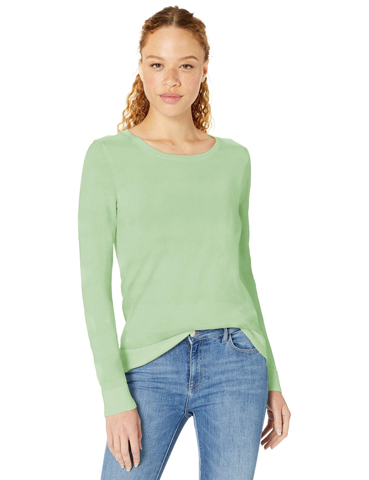 Amazon Essentials Women's Long-Sleeve Lightweight Crewneck Sweater, Flattering (Available in Plus Size)