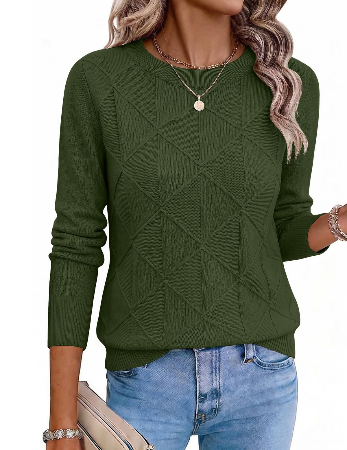 Zeagoo Womens Sweaters Crewneck Long Sleeve Soft Casual Knit Pullover Tops