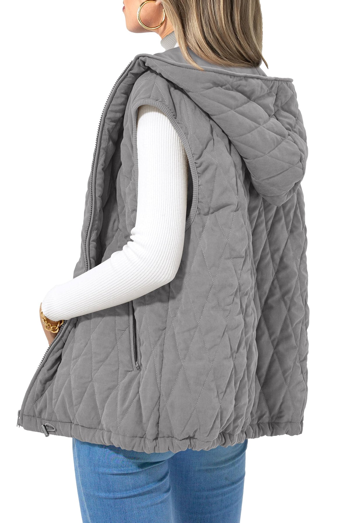 PRETTYGARDEN Women's Fall Fashion Vest Zip Up Jacket