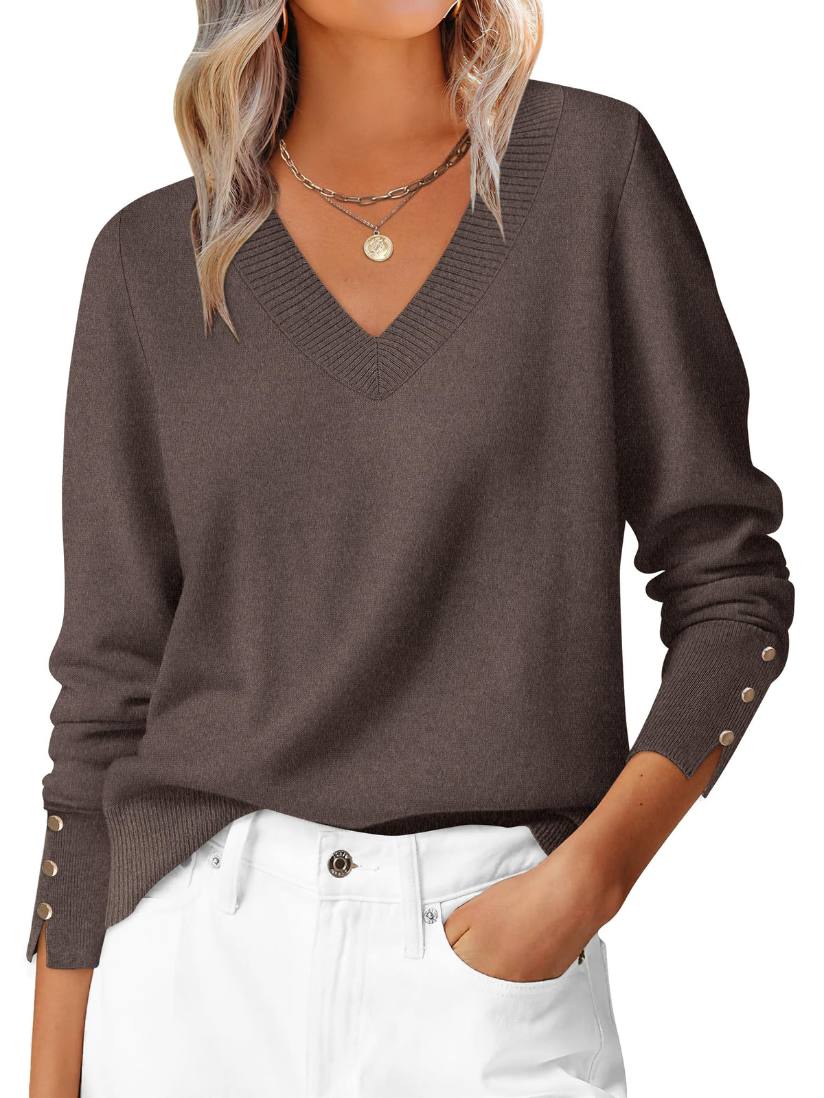 ANRABESS Sweaters for Women Fall Lightweight Knit Pullover