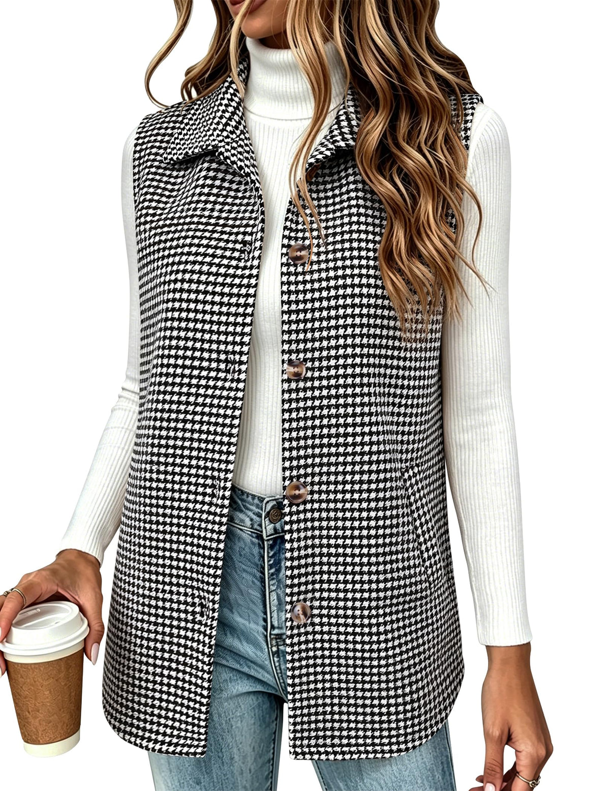 Zeagoo Plaid Vest for Women Flannel Jackets Sleeveless Button Down Shirts