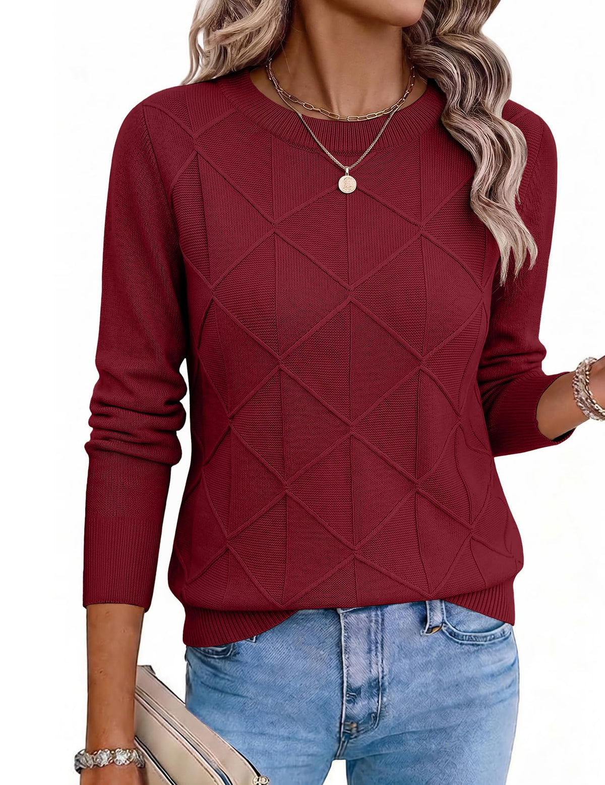 Zeagoo Womens Sweaters Crewneck Long Sleeve Soft Casual Knit Pullover Tops