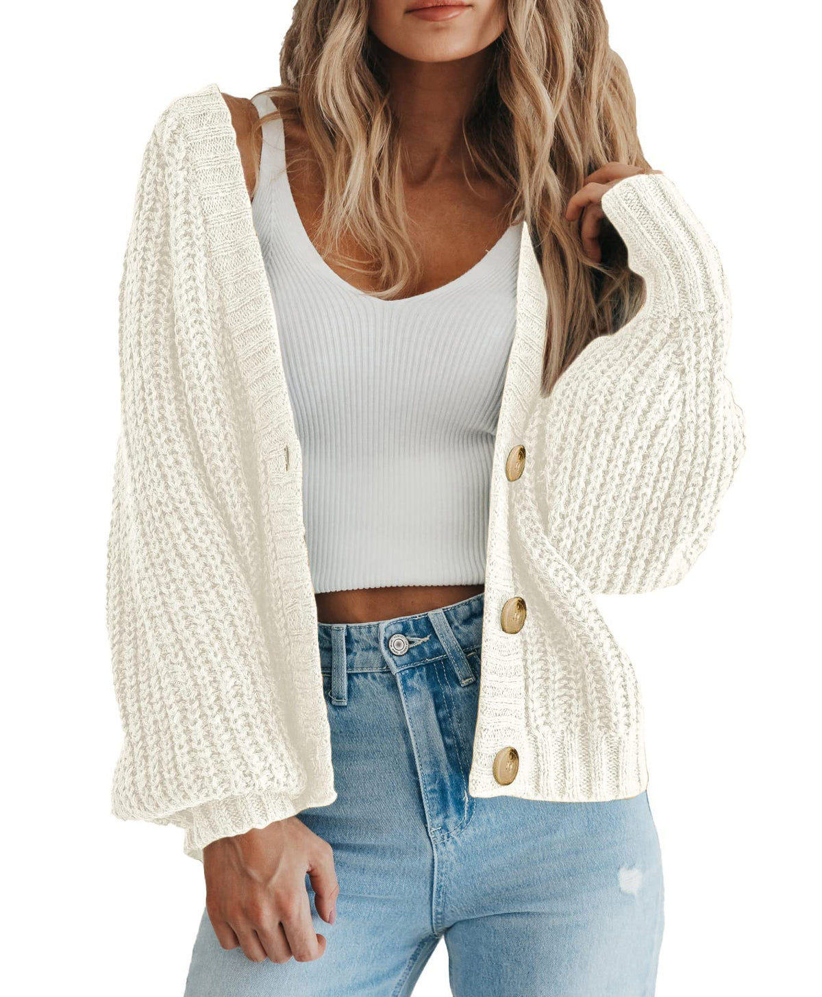PRETTYGARDEN Women's Chunky Knit Open Front Cardigan Sweaters Fall Outfits
