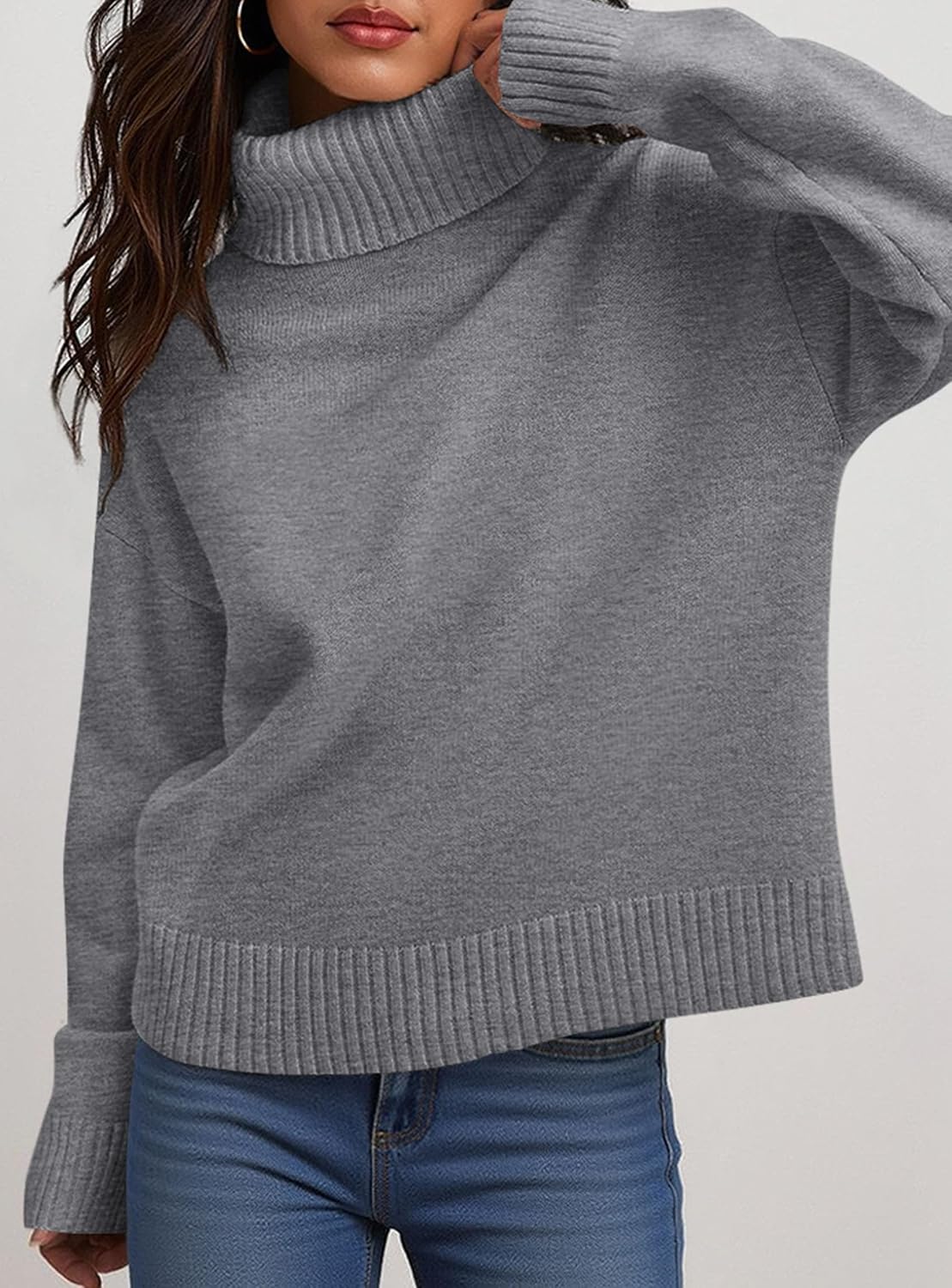 PRETTYGARDEN Womens Turtleneck Long Sleeve Knit Sweater