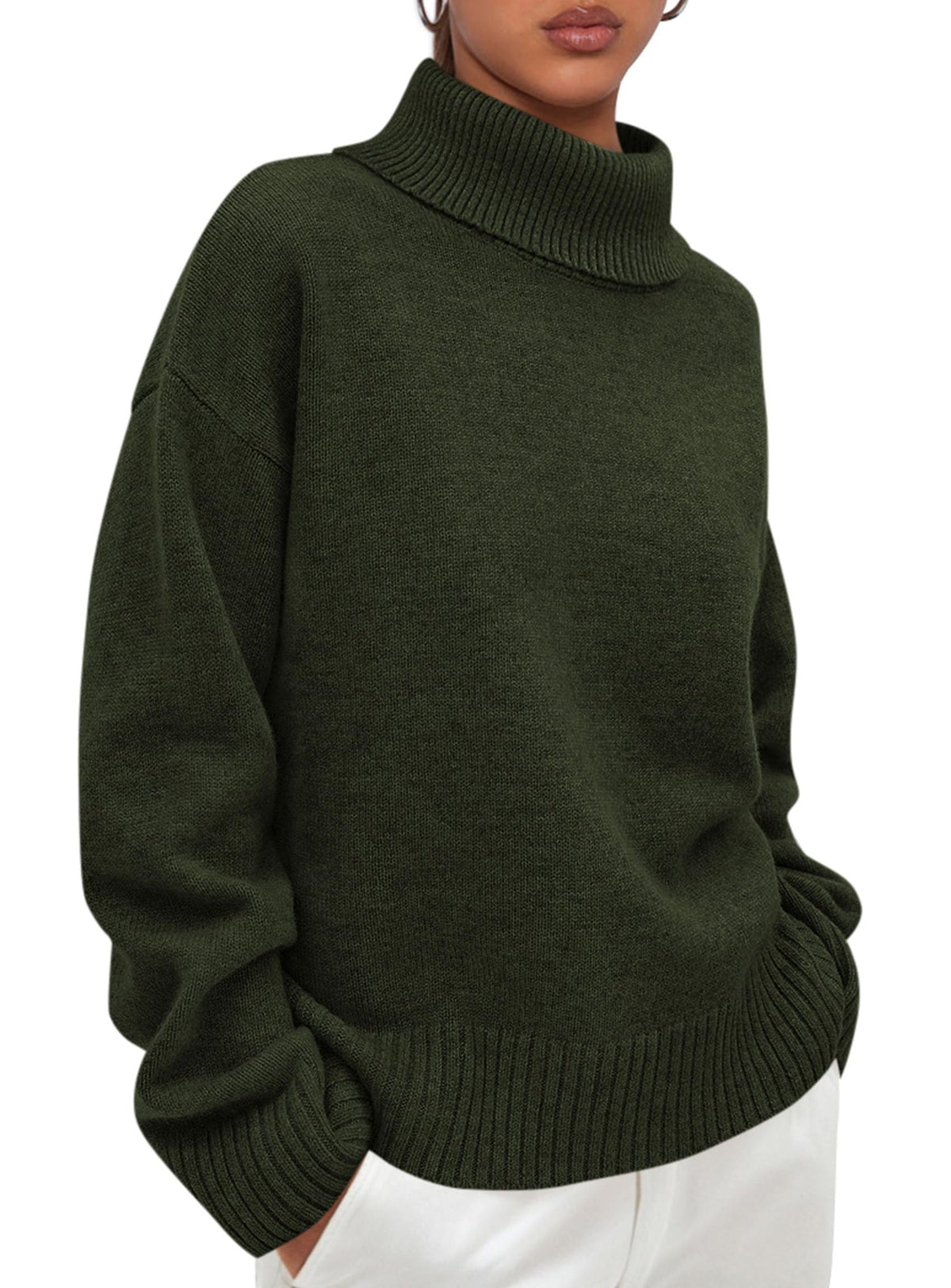 PRETTYGARDEN Womens Turtleneck Long Sleeve Knit Sweater