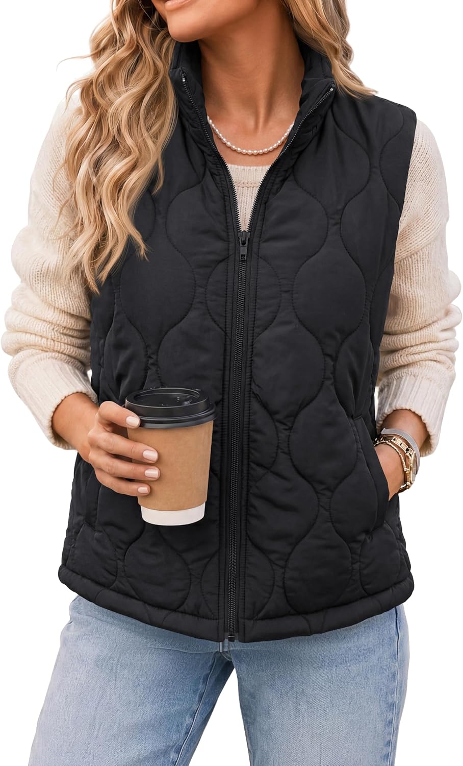Zeagoo Womens Puffer Vest Lightweight Quilted Coat Sleeveless Jackets