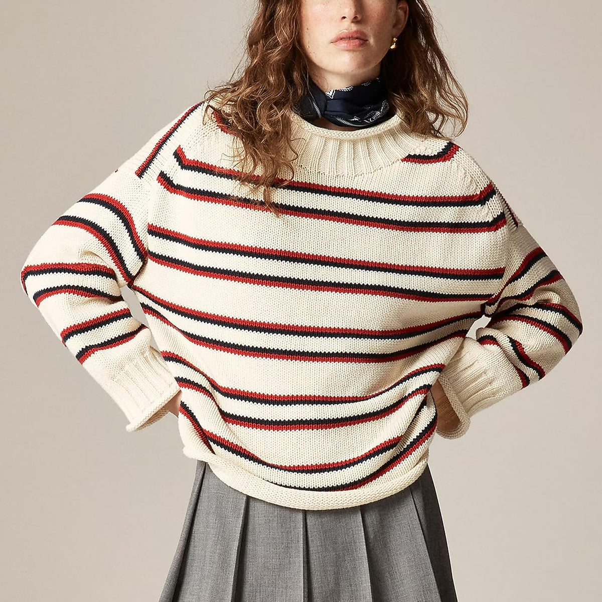 Women's Oversized Roll Neck Sweater Long Sleeve Pullover Fall Casual Tops