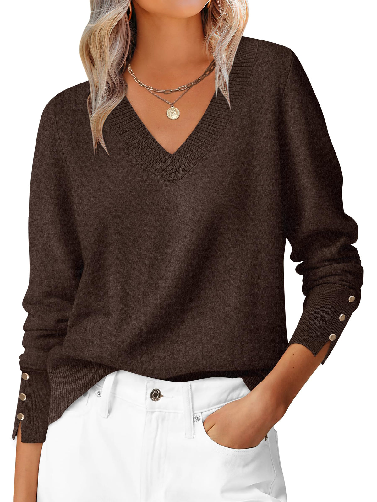 ANRABESS Sweaters for Women Fall Lightweight Knit Pullover