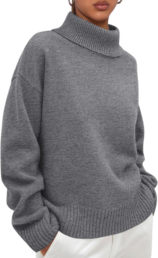 PRETTYGARDEN Womens Turtleneck Long Sleeve Knit Sweater