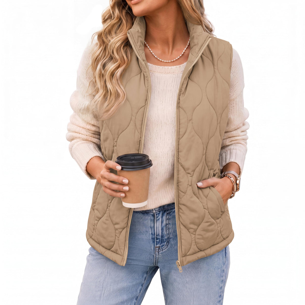 Zeagoo Womens Puffer Vest Lightweight Quilted Coat Sleeveless Jackets