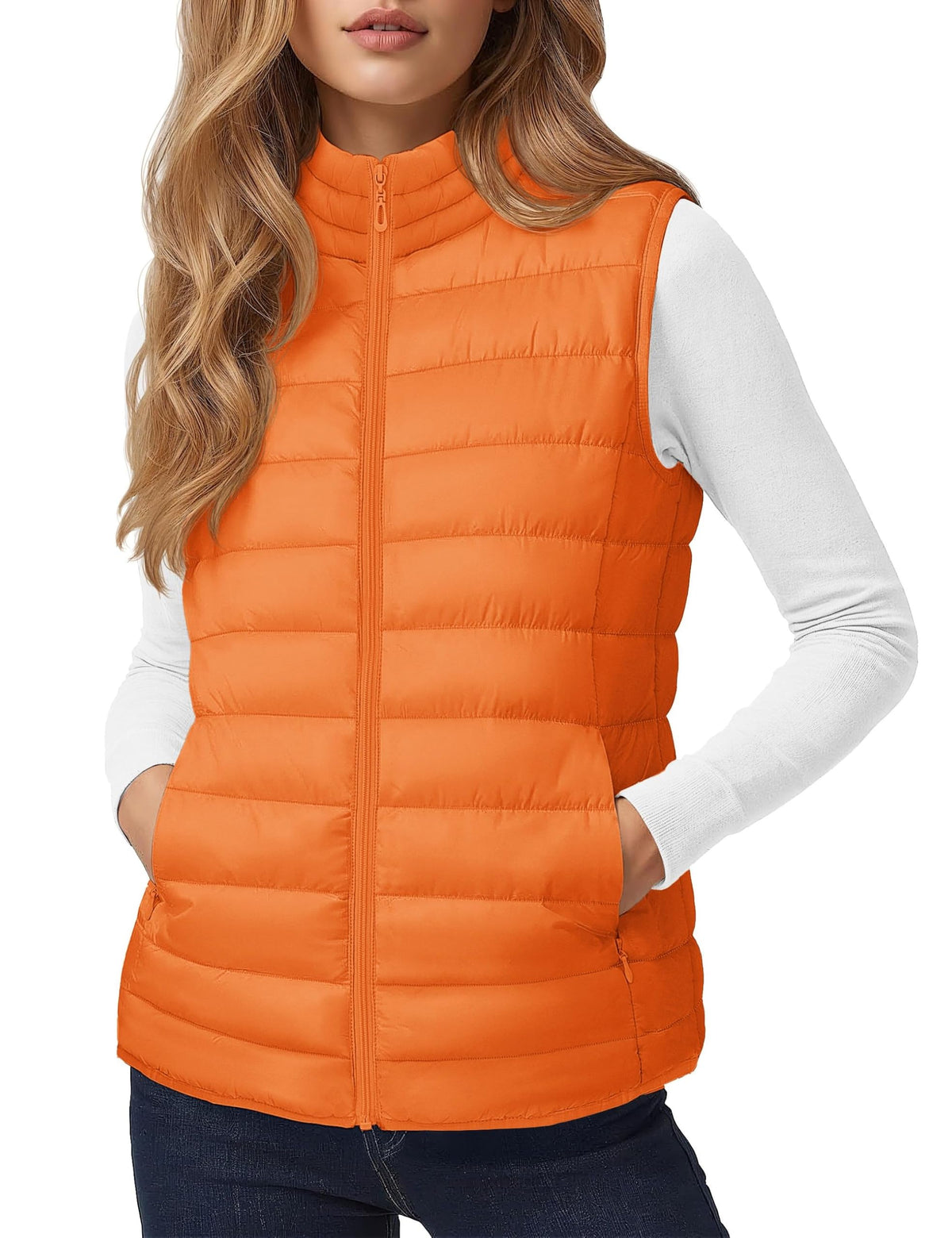 YUCOLEN Women's Quilted Puffer Vest Lightweight Sleeveless Puffy Jacket