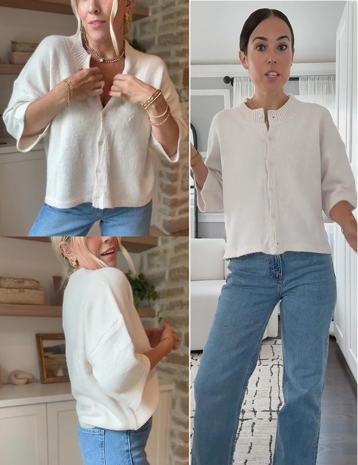 Springrain Lightweight Cardigans for Women Cropped Knit Sweater