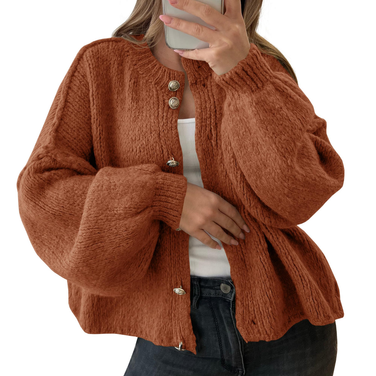 Saodimallsu Womens Oversized Cardigans Long Sleeve Chunky Sweater Coats