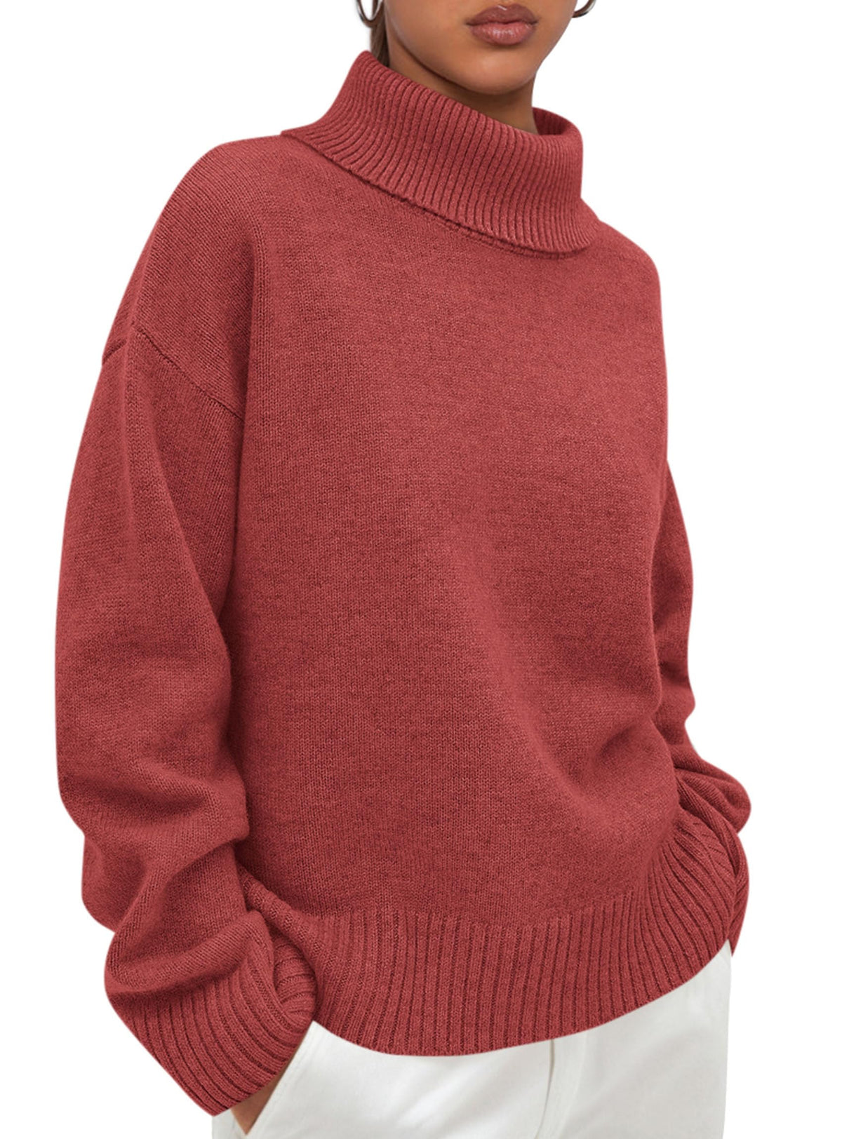 PRETTYGARDEN Womens Turtleneck Long Sleeve Knit Sweater
