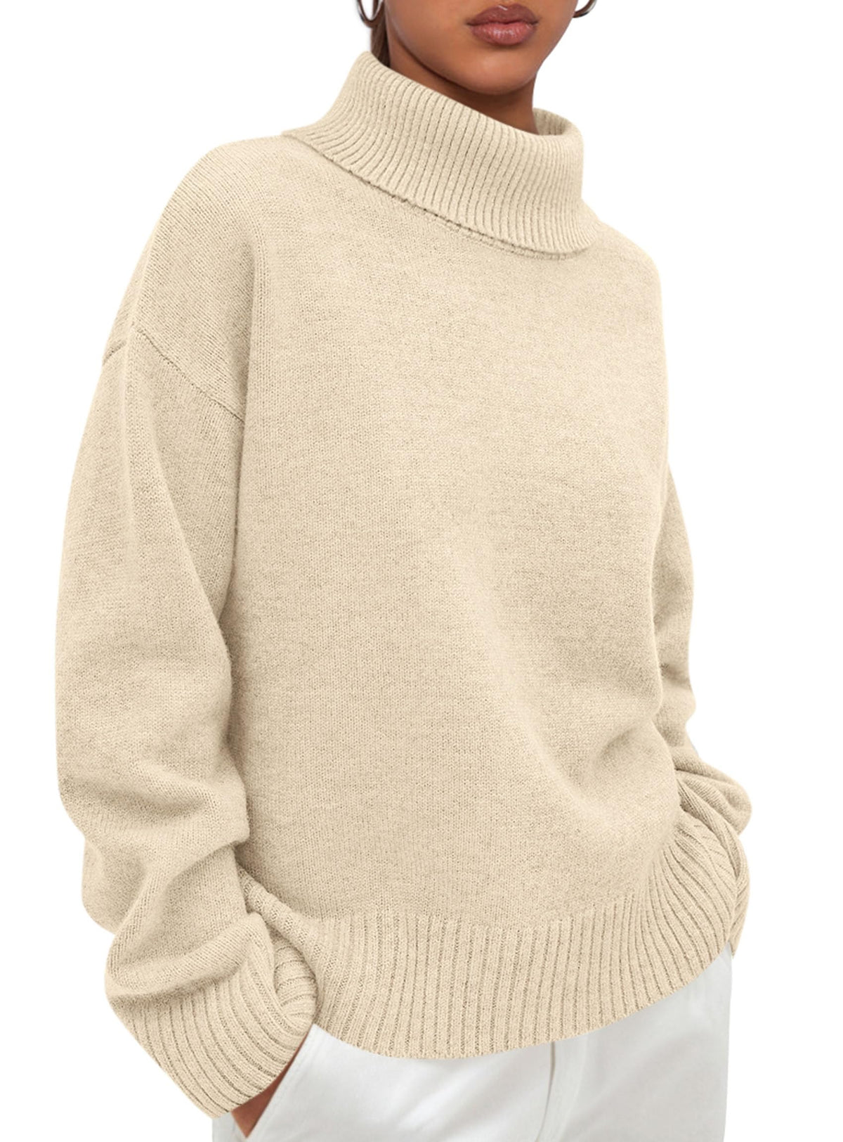PRETTYGARDEN Womens Turtleneck Long Sleeve Knit Sweater