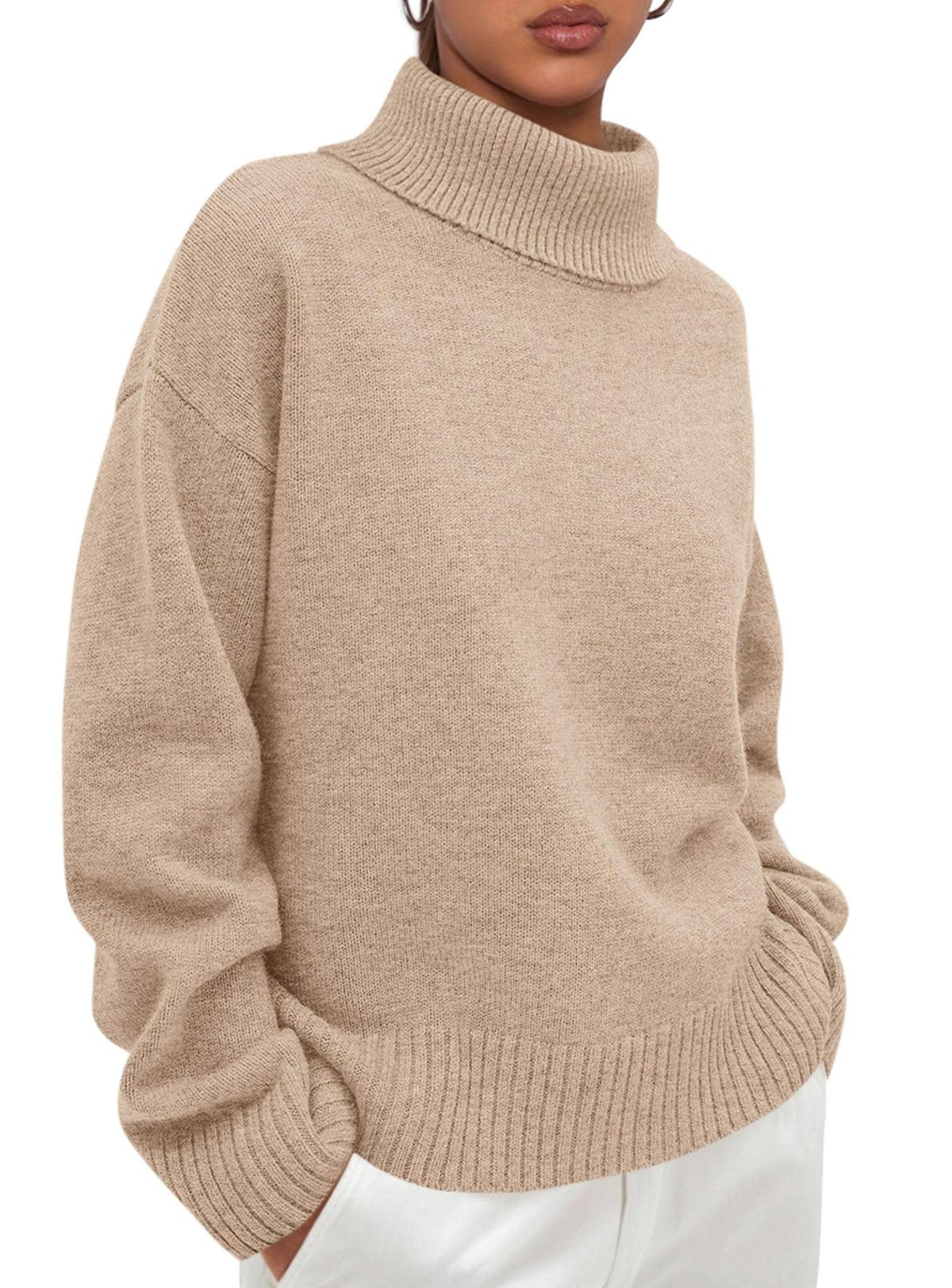 PRETTYGARDEN Womens Turtleneck Long Sleeve Knit Sweater