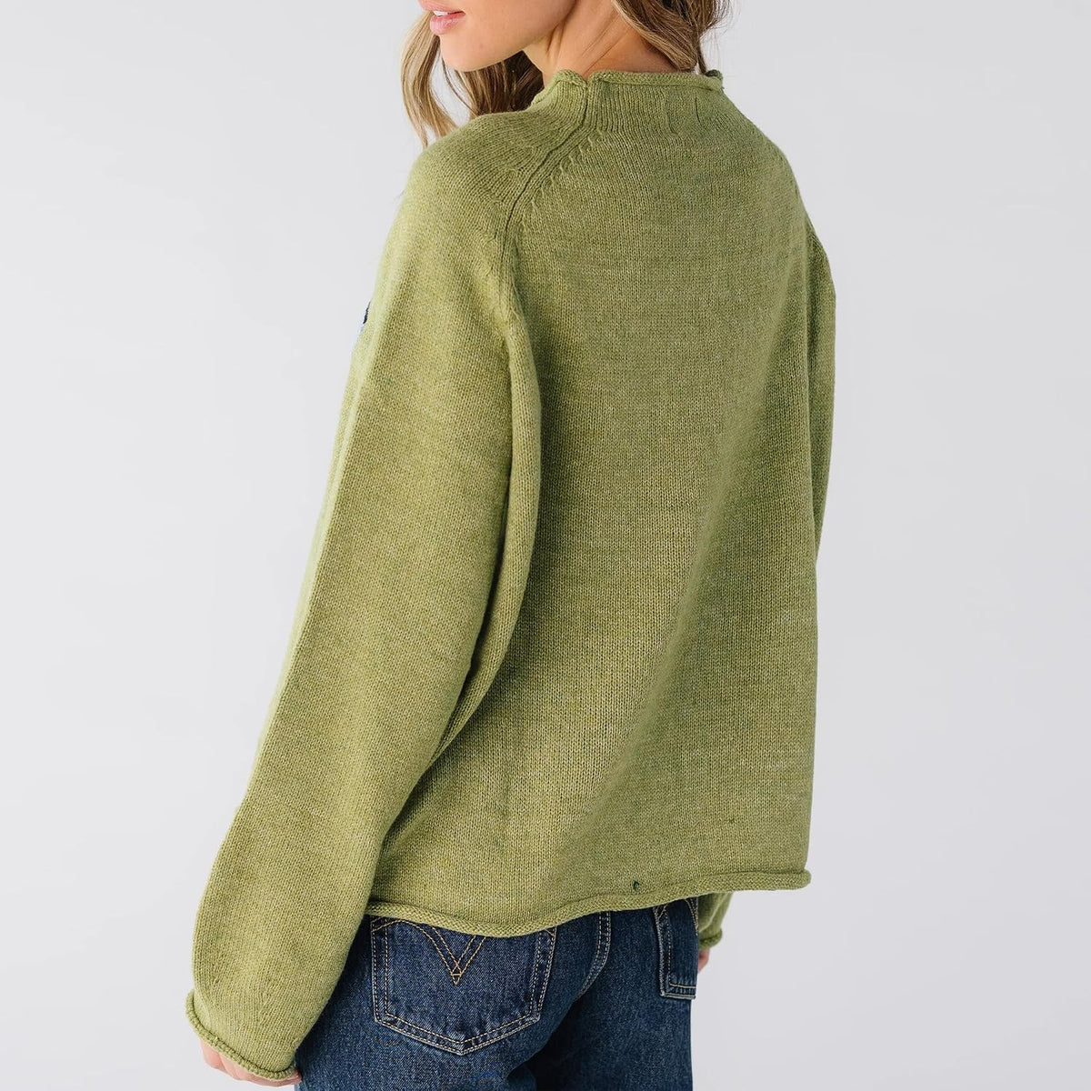 Women's Oversized Roll Neck Cute Animal Graphic Sweater Long Sleeve Chunky Knit Pullover Tops Casual Patterned Knitwear