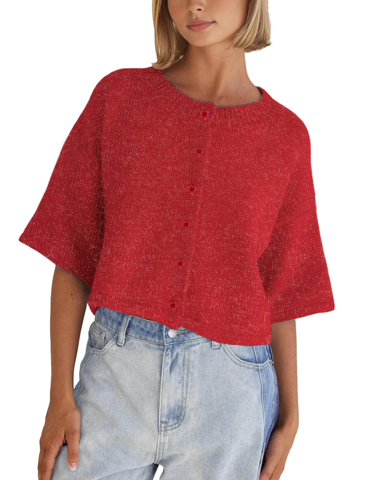 Springrain Lightweight Cardigans for Women Cropped Knit Sweater