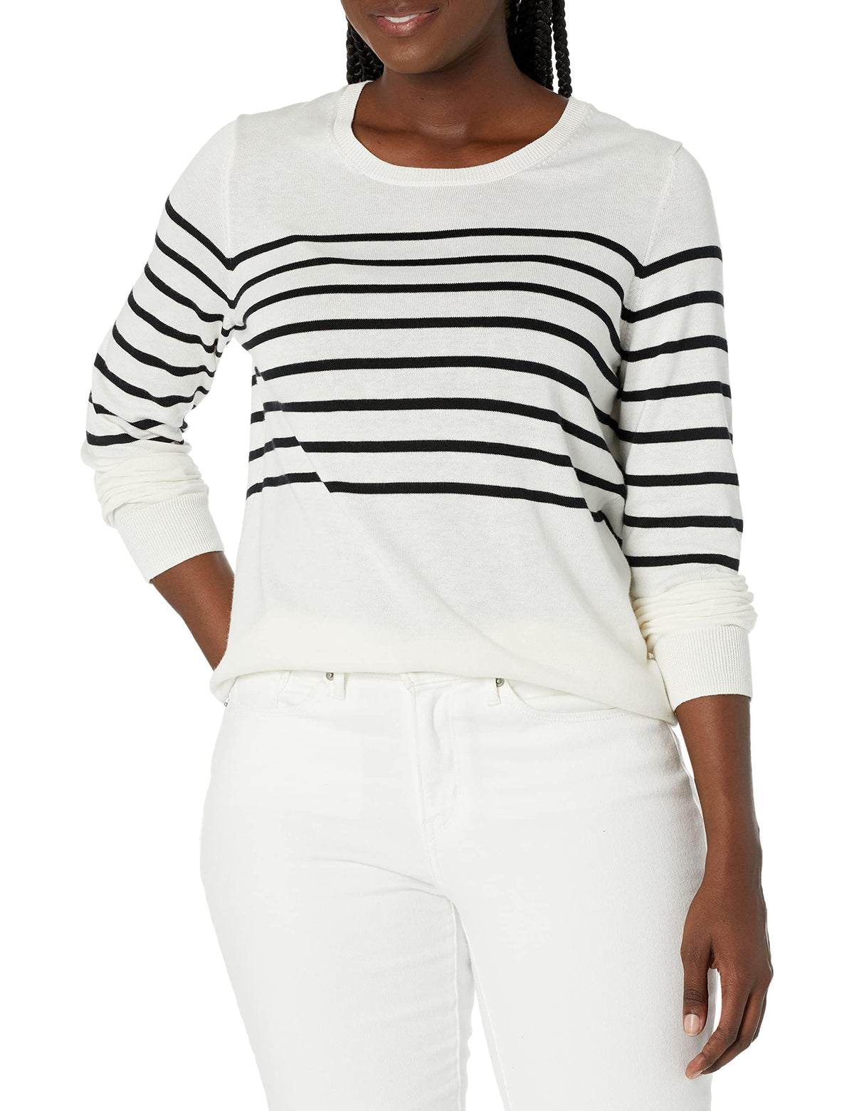Amazon Essentials Women's Long-Sleeve Lightweight Crewneck Sweater, Flattering (Available in Plus Size)