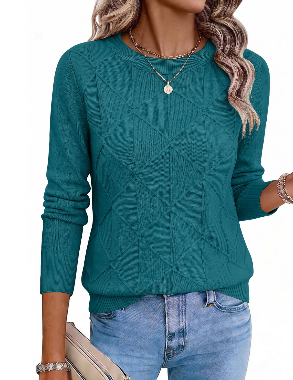 Zeagoo Womens Sweaters Crewneck Long Sleeve Soft Casual Knit Pullover Tops