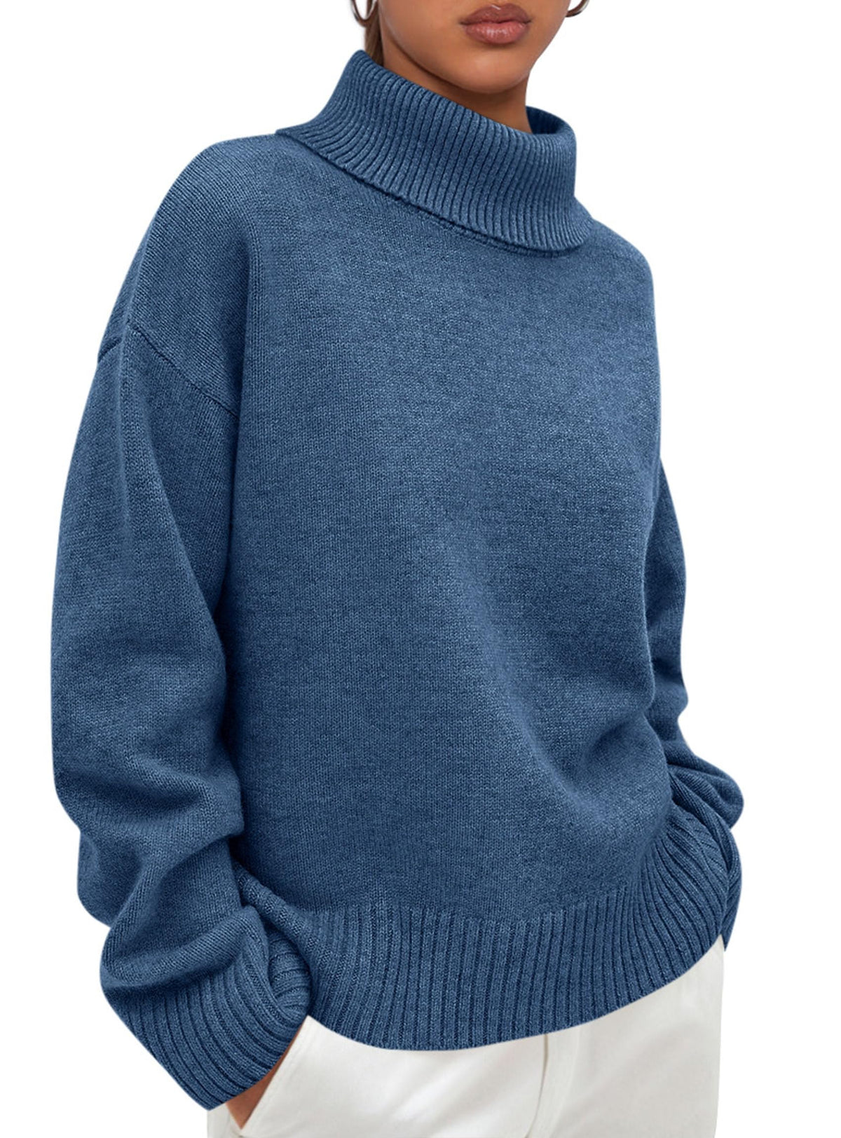 PRETTYGARDEN Womens Turtleneck Long Sleeve Knit Sweater