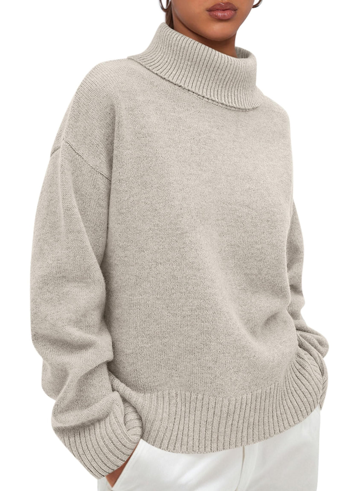 PRETTYGARDEN Womens Turtleneck Long Sleeve Knit Sweater