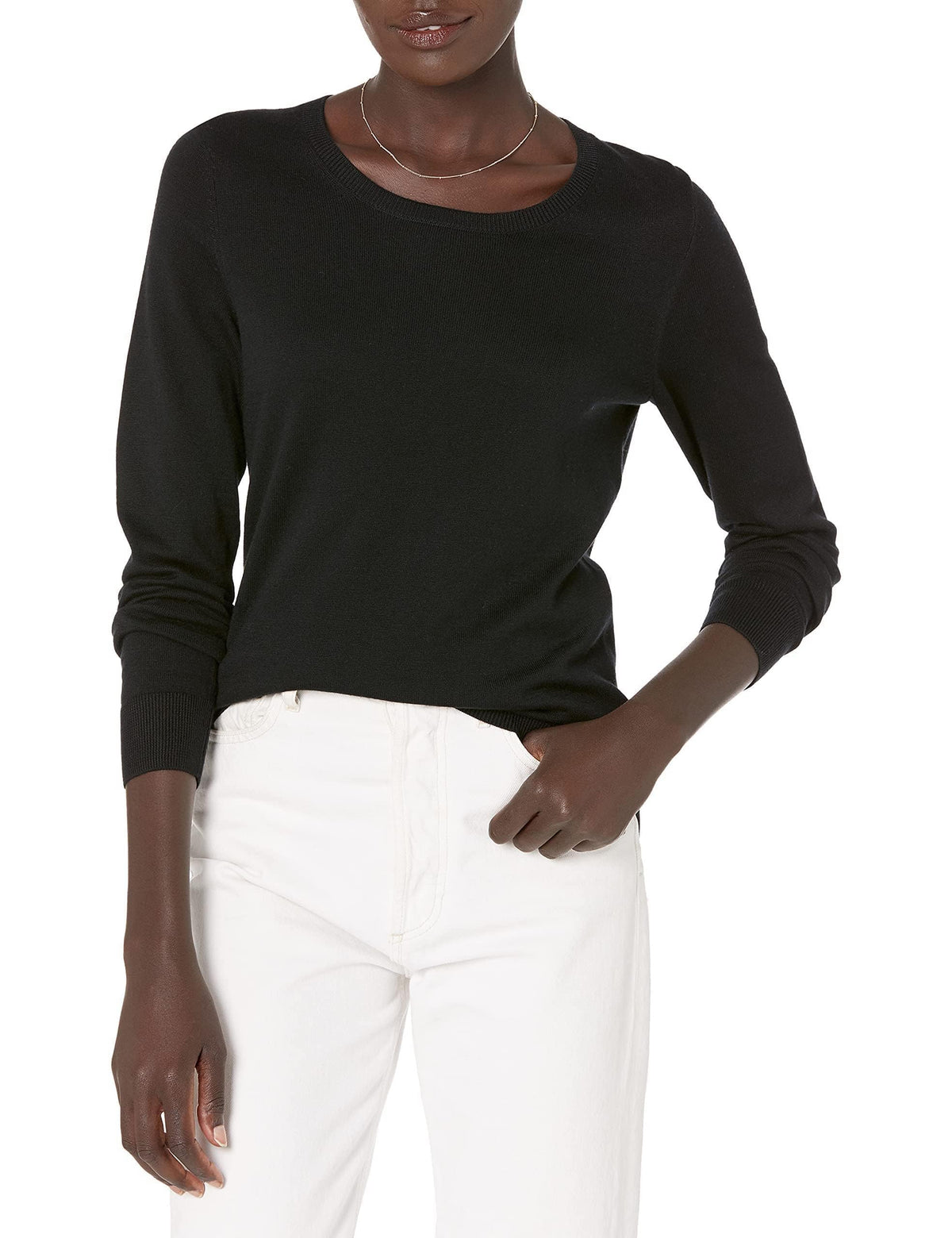 Amazon Essentials Women's Long-Sleeve Lightweight Crewneck Sweater, Flattering (Available in Plus Size)