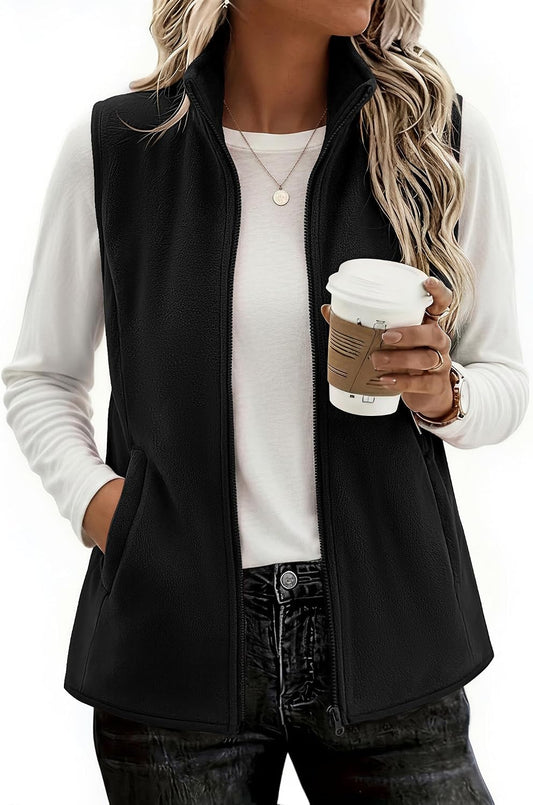 Zeagoo Womens Outerwear Vests With Pockets Zipper Sleeveless Fleece Jackets