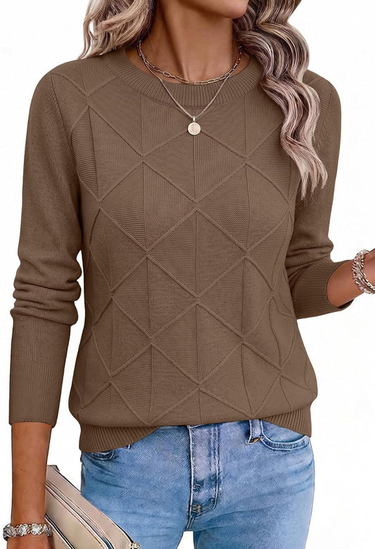 Zeagoo Womens Sweaters Crewneck Long Sleeve Soft Casual Knit Pullover Tops