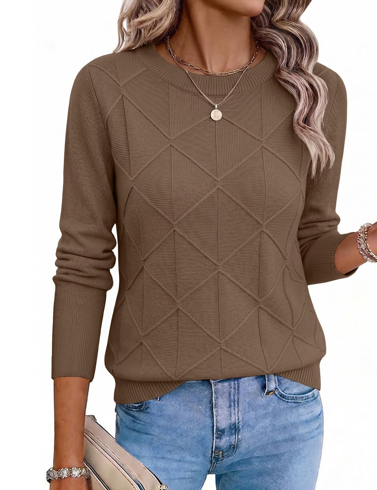 Zeagoo Womens Sweaters Crewneck Long Sleeve Soft Casual Knit Pullover Tops