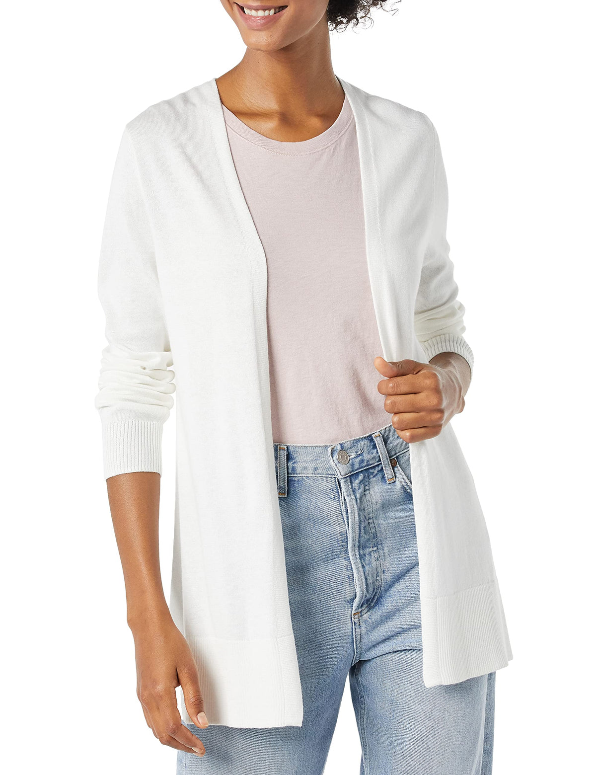 Amazon Essentials Women's Lightweight Long-Sleeve Open-Front Long Cardigan Sweater, Regular Fit