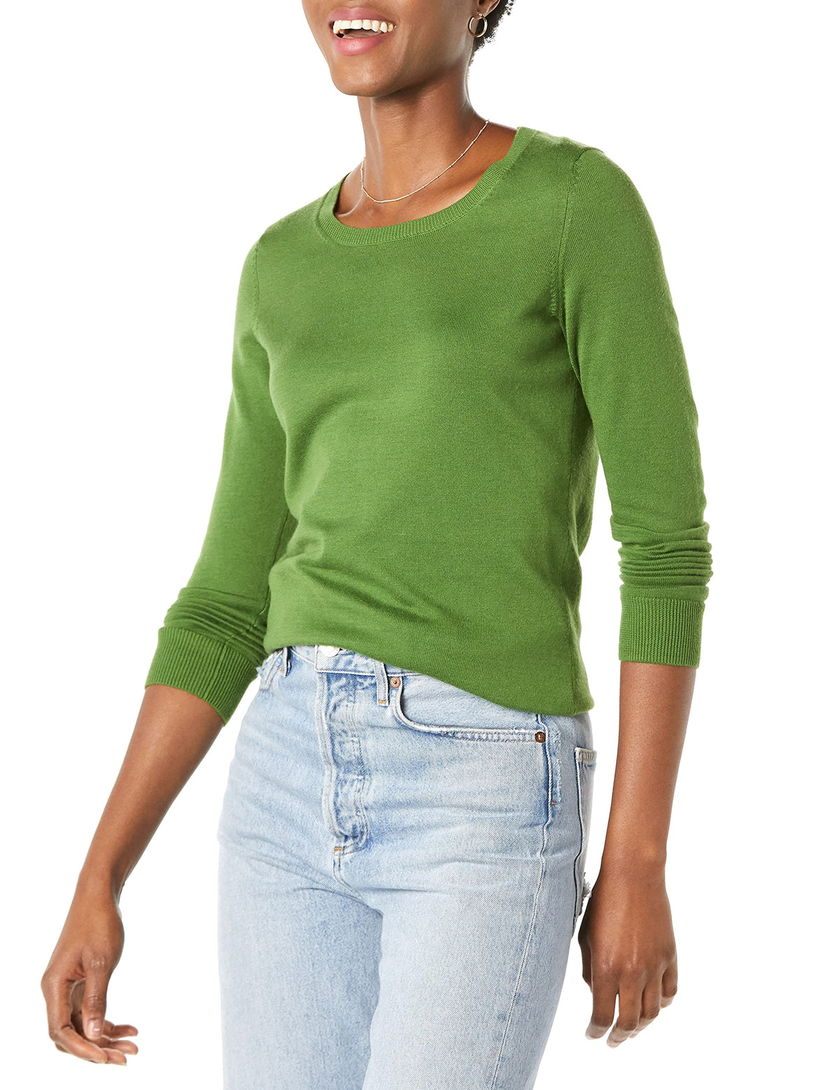 Amazon Essentials Women's Long-Sleeve Lightweight Crewneck Sweater, Flattering (Available in Plus Size)
