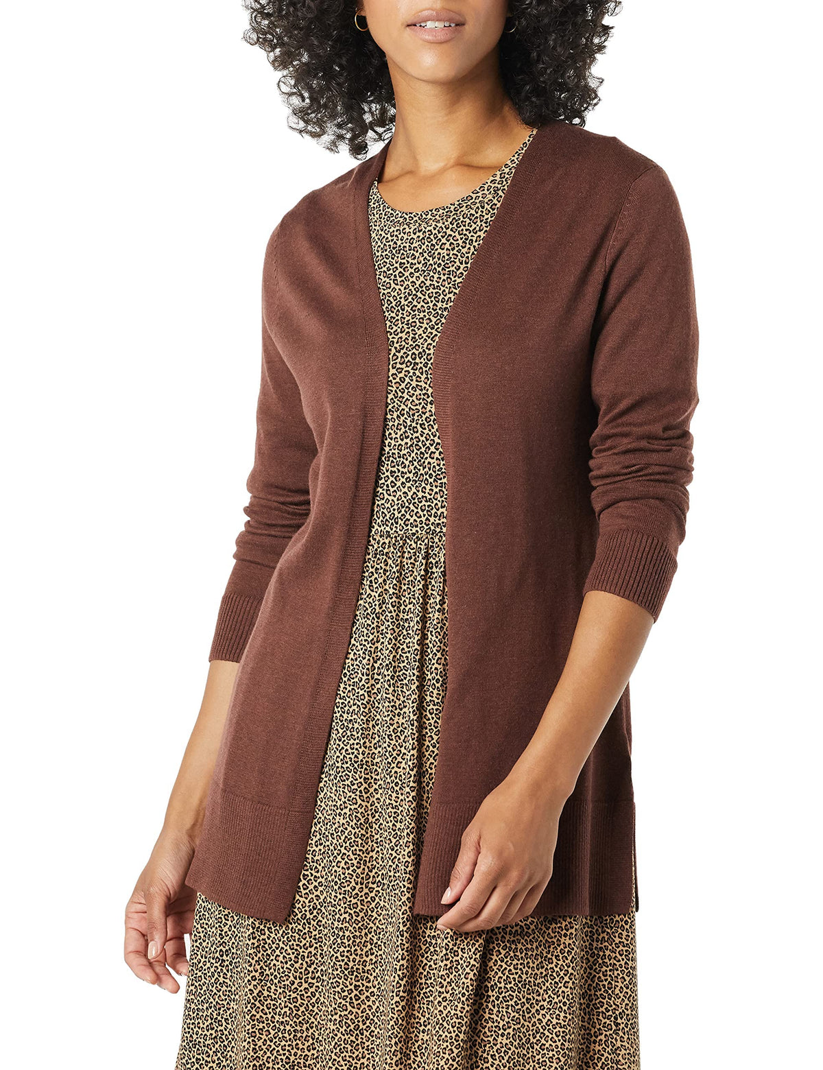 Amazon Essentials Women's Lightweight Long-Sleeve Open-Front Long Cardigan Sweater, Regular Fit