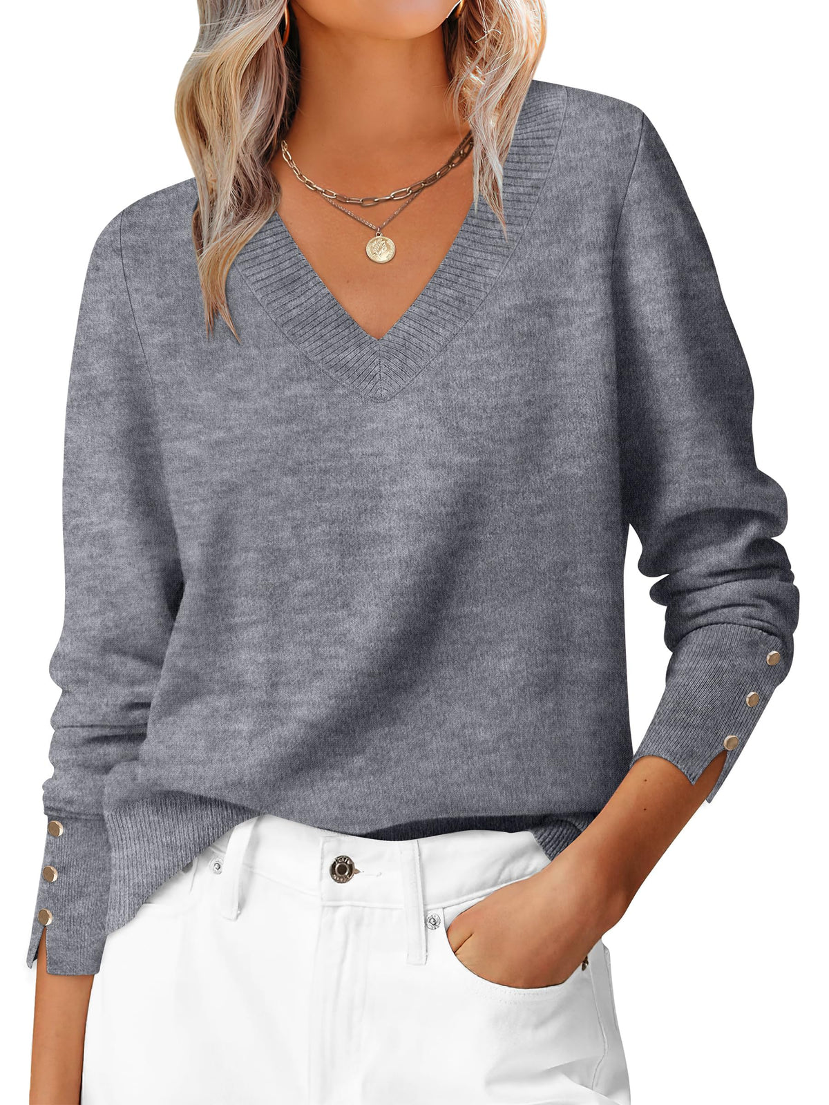 ANRABESS Sweaters for Women Fall Lightweight Knit Pullover