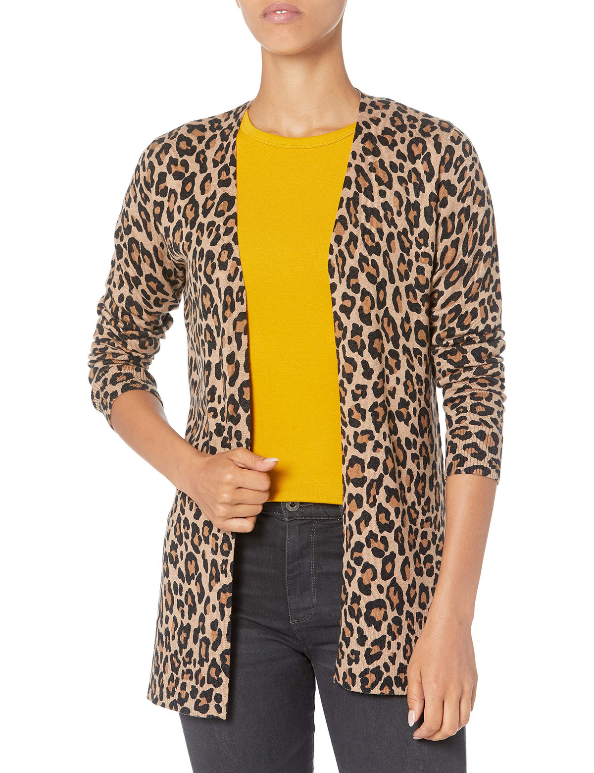 Amazon Essentials Women's Lightweight Long-Sleeve Open-Front Long Cardigan Sweater, Regular Fit