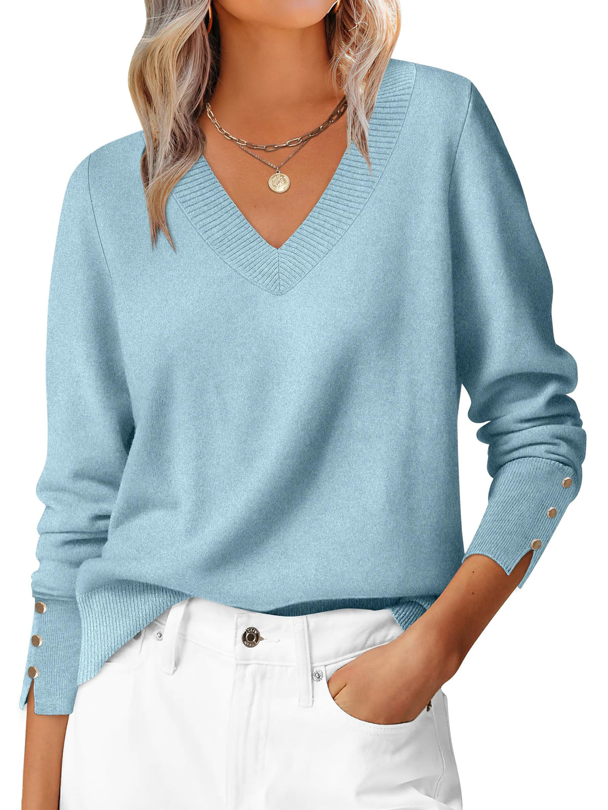 ANRABESS Sweaters for Women Fall Lightweight Knit Pullover