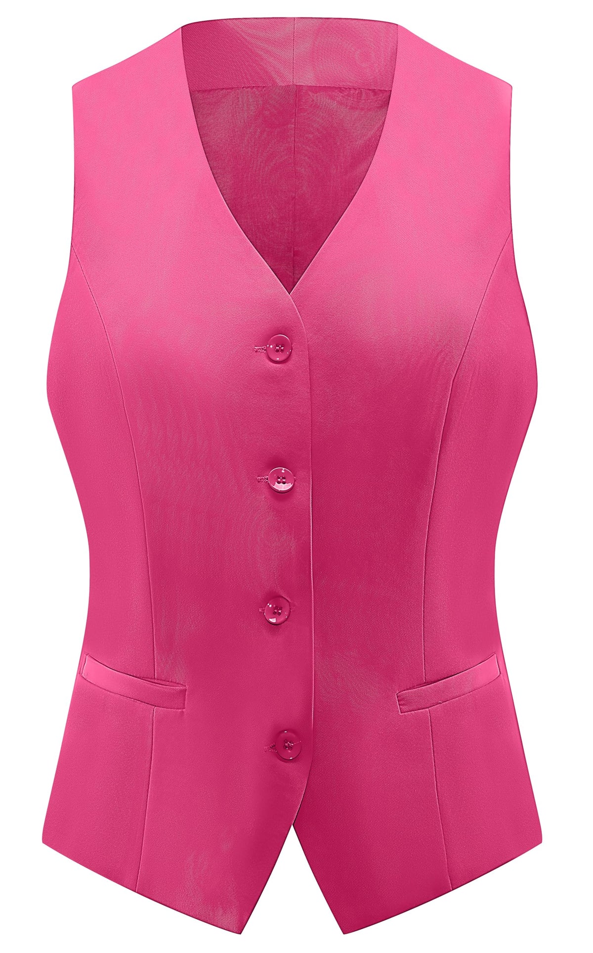 V VOCNI Women's Fully Lined 4 Button Dressy Suit Vest Waistcoat